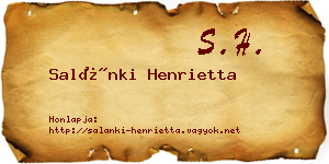 Salánki Henrietta névjegykártya